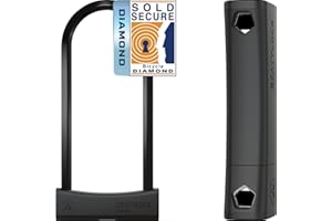 SeatyLock Mason Bike U Lock - Patented Heavy Duty Anti Theft Diamond Bike Lock - High Security Wide Lightweight Bicycle Lock with Key - D Lock for Bicycles and Electric Scooters (30 CM)