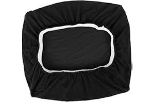 SUPVOX Chair Covers: Elastic Stretch Piano Bench Cover, Washable and Soft Polyester, Full-Wrapped Rectangular Stool Protector for Home and Office, Black