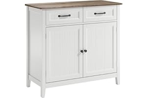 Bealife Szafka kuchenna, komoda z 2 szufladami i 2 drzwiami, kredens, bufet kuchenny z blatami roboczymi, do kuchni, salonu, przedpokoju i jadalni (szara)