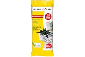 Eberhard Faber 570301 - EFAPlast Classic pâte à modeler en blanc, contenu 0,5 kg, durcissant à l'air, semblable à l'argile, plaisir créatif de bricolage pour petits et grands artistes