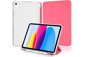 4UBonLife Cover per iPad (A16) 11ª Generazione 11" 2025/iPad 10ª Generazione 10,9 Pollici 2022 con Portapenne, Custodia Protettiva Sottile Leggero, Case Retro Traslucido in Morbido TPU, Anguria Rossa