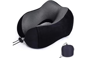 SVVSHE Nackenkissen Flugzeug Reisekissen Memory Foam Stützkissen, Kissen Reise | Nackenhörnchen Erwachsene | Travel Pillow samtweich & atmungsaktiv- waschbar - Einstellbar (Schwarz)