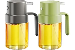 YARRAMATE Spruzzatore Olio per Friggitrice Aria, 200 ml Spray ad Aria da Cucina, Accessori Dispenser, Misuratore d'Olio Portatile per Barbecue Campeggio (Nero E Verde)