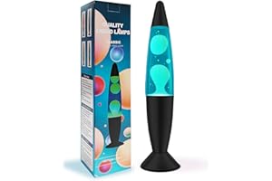 Soarling Bulb Liquid Motion Lamp, Relaxing Liquid Lamp Light, Night Light Nightlight, Mood Lights for Bedroom Living Room Office, Lamps for Adults Kids Gift (13.5", Blue Liquid with White Wax)