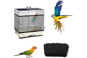 RUGUOA Große Vogelkäfig Abdeckung Samen Feder Fänger Vogelkäfig Schutznetz Mesh Netz Abdeckung Weiche Rock Schutzhülle Auf 220cm Ausdehnen Vögel Käfig Schutz für Runde Quadratische Käfige(Schwarz,20*80cm)