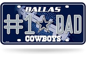 Rico Industries NFL Dallas Cowboys #1 DAD Metal Tag (#1 Fan) #1 Fan Metal Auto Tag 8.5" x 11" - Great for Truck/Car/SUV