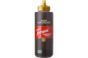 Torani Puremade Dark Chocolate Sauce (1 x 468g) – Rich, Velvety Flavour with No Artificial Ingredients – Ideal for Coffee, Milkshakes or Hot Chocolate – Ice Cream Sauce for Desserts, Pancakes & More