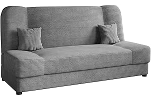 Mirjan24 Schlafsofa Jonas Cord, Sofa mit Bettkasten und Schlaffunktion, Bettsofa, Dauerschläfer-Sofa, Schlafcouch, Materialmi