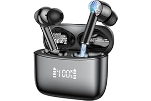DEZEHUI Bluetooth Kopfhörer, Kopfhörer Kabellos Bluetooth 5.3 In Ear Kopfhörer mit 4 ENC Mic, Neue Kabellose Kopfhörer Tiefer Bass Wireless Earbuds 40Std, IP7 Wasserdicht Ohrhörer LED-Anzeige/USB-C (Schwarz)
