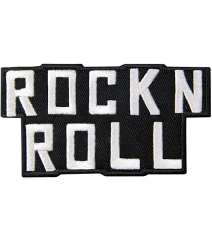 Toppa Rock N Roll Ricamata - Termoadesiva E Da Cucire - 8,5x7 Cm - Per Giacca, Jeans, Borsa - 2