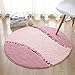 Produktbild WW Pastoralen Runde Computer Stuhl Matratze Drehstuhl Basket Pad Matte Wohnzimmer Schlafzimmer rutschfeste Runde Teppich,Durchmesser 70 cm,Rosa
