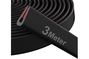 Protection Portiere Voiture Caoutchouc Adhesif - 1.6mm x 3 Meter alophoty Protection Bord de Tole, Joint Caoutchouc Adhesif en Forme de U, Protections Pour Portières Auto