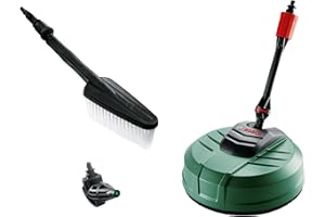 Bosch Pressure Washer Home and Car Cleaning Kit (with patio Cleaner, wash Brush and 90 degree nozzle, in Carton Packaging)