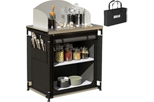 BAKAJI Cucina Armadio Mobiletto Tavolo Da Campeggio Picnic Compatta Portatile Pieghevole, Telaio Alluminio Cucinotto Paraspruzzi Borsa Trasporto Vano Portaoggetti In Tessuto (Compatto Singolo)