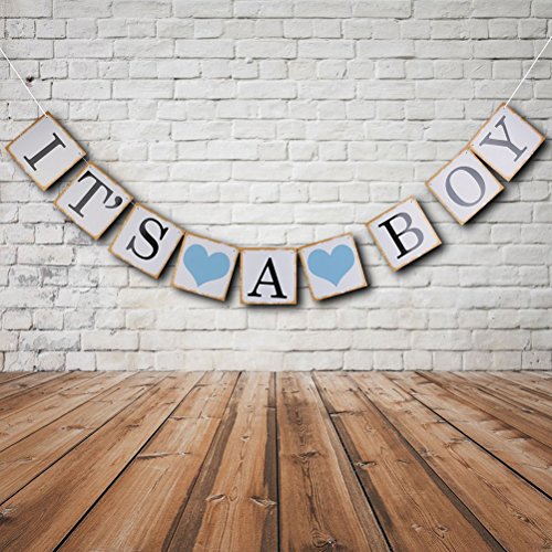 LEORX Ammer Banner-Baby-Dusche Hochzeit Hochzeits Party Dekoration Foto Prop (IT’s A BOY) - 3