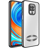 KZY İletişim Xiaomi Redmi Note 9 Pro ile uyumlu Yanları Renkli Lens Korumalı Logo G&ouml;steren Luxury Silikon Kılıf - Siyah