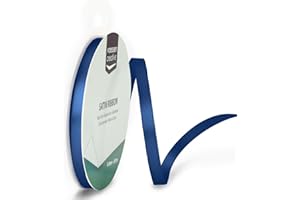 Vaessen Creative 301002-1014 Satynowa tasiemka ciemnoniebieska, 6 mm x 10 m, wstążka z kokardkami, taśma dekoracyjna, taśma prezentowa i materiałowa taśma na wesele, chrzciny i prezenty urodzinowe, 6