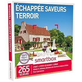 SMARTBOX – Coffret Cadeau – ÉCHAPPÉE SAVEURS TERROIR – 265 SÉJOURS : jolie maison d&rsquo;hôtes, un hôtel 3*, un château ou une auberge