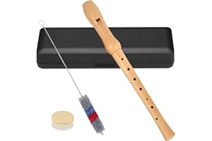 HSLXBY Flûte à Bec en érable Avec Doigté Allemand dans un étui,Flûte à bec Soprano en Bois de Style Allemand pour Enfants,Flûte à bec pour Enfants,Convient aux débutants