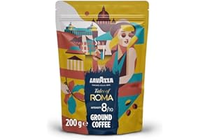 Lavazza, Tales of Napoli, Café Moulu, 200 g, Idéal pour la Machine Filtre ou Manuelle, Notes de Cacao et de Caramel, Arabica et Robusta, Intensité 9/10, Torréfaction Foncée