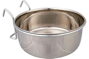 TRIXIE - Ciotola in Acciaio Inox con Supporto, capacità 900 ml, Diametro 14 cm