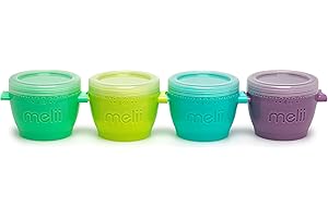 melii Snap & Go Baby Food Freezer Storage Containers & Snack Containers -Set of 4, 6oz