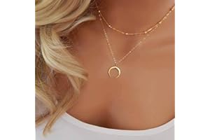 Jovono Bohemian - Collier multicouche avec pendentif double angle pour femme et fille