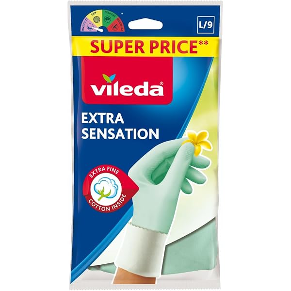 Vileda Dermo Plus/Sanft & Schonend Gummihandschuhe, latexfrei, Größe M, 1 Paar Drogerie & Körperpflege