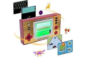 Mad Monkey Retro Mini Spielkonsole, Handheld Spielekonsole für unterwegs, 153 Spiele, Retro Arcade Games, Gold, Rot