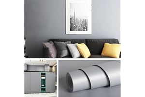 Livelynine 40CMX10M Papel Pintado Gris Claro Papel de Pared Autoadhesivo Papel Pintado Pared Dormitorio Juvenil Vinilo Adhesivo Gris Vinilos Para Muebles Mate Revestimiento de Paredes Antihumedad
