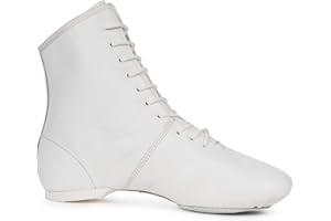 Kostov Sportswear Tanzstiefel Profi (aus Leder, Geteilte und gleitfähige Chromledersohle, turniertauglich) weiß & schwarz, Gr. 27-46