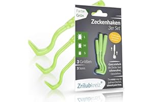 Zrilubkrelz® Zeckenzange Zeckenhaken Zeckenentferner | 3er Set Zeckenhebel | Premium Zeckenschutz für z.B. Hund, Katze, Pferd e.t.c. | Alternative zur Zeckenkarte, Zeckenmittel, Zeckenpinzette