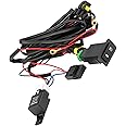 Cryfokt Switch Wiring Harness Kit ON-OFF Spot Light Switch, Wiring Harness, Switch Relay Wiring Harness Kit On/Off Switch Wiring for Car Fog Light