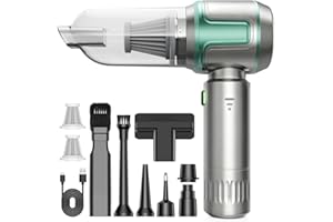 KITBEZN Aspirateur à Main, 26000PA Aspirateur Voiture sans Fil Puissant, 220000 TR/Min Moteur sans Balai, 4 en 1 Niveaux Réglables pour Poils d'animaux, Voiture, Maison, Vert