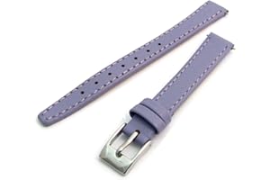 WatchWatchWatch Smooth Stitched Ladies' Leather Watch Strap 12mm Lilac Silver Buckle C088