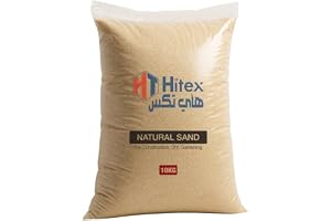 HITEX Natural Sand for Multi-Purpose Uses Crafts, Construction, Decor, Vase Filler, Therapy, DIY, Flooring, Organic Plants Soil Mix, Zen Decoration Indoor and Outdoor (White (Natural Beige), 10 Kg)