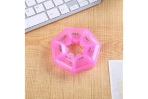 STAREX Weekly Pill Box 7 Compartment Tablet Organiser Medicine Storage Dispenser (Pink)