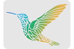 FINGERINSPIRE Plantilla de colibrí de plástico de 29,7 x 21 cm, plantillas rectangulares reutilizables para pintar en madera, suelo, pared y azulejos