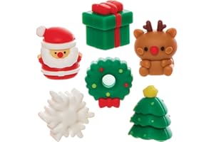 Baker Ross FN346 Gommes de Noël - paquet de 12, pour remplir les sacs de Noël des enfants