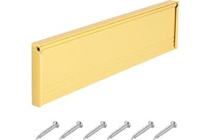KSVFTB 11.5in Letter Box Draught Excluder Internal, Gold letterbox with 6 Pcs Nail, Adjustable Mailbox with Air Vent, Suitable for Wooden Doors Rigid PVC Doors
