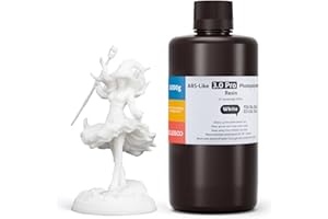 ELEGOO ABS-Like 3.0 Pro Resina Blanco 1000g, Resina Impresora 3d mejorada para una Mayor Resistencia al Calor y a los Arañazos, Compatible con la Mayoría de Impresora 3D