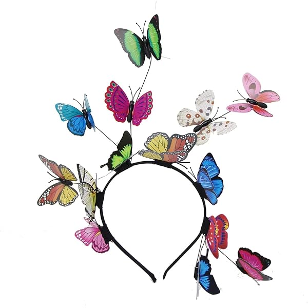 Schmetterling Haarreif & Haarspangen Set – Bunter Haarschmuck Für Karneval, Halloween & Partys