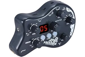 HUIOP PockRock Portable Guitar Multi-effects Processor - 15 Effect Types, 40 Drum Rhythms, Tuning Function with Power Adapter