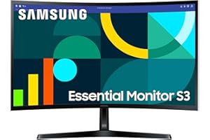 Samsung S36GD Essential Curved Monitor 27 Zoll, PC-Bildschirm mit VA-Panel, Full HD-Auflösung, 4 ms Reaktionszeit, Bildwiederholrate 100 Hz, Eco Saving Plus, Flicker Free, Schwarz, S27D366GAU