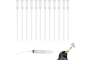 AJUNLKVDR 12 Stück Jungvögel Füttern Schlauch,10ml Spritze Mit Schlauch,Knopfkanüle,Futterspritze Küken für Baby Vögel,Papageien,Milch,Wasser,Medikamente,Haustiere Handfütterungswerkzeug,Einfach Zu Reinigen