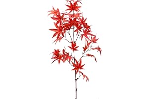 CHEOTIME 8 Sztuk Sztuczne Liście Klonu Gałęzie, 32,68 Cala Sztuczne łodygi Klonu Fałszywe Jesienne Liście łodygi Zieleń Sztuczne Gałęzie Do Wazonu, Dekoracje Do Biura Ogrodowego(Czerwony)