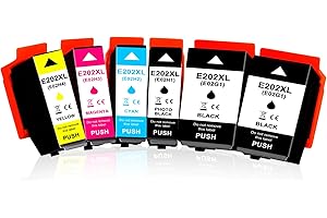 LeciRoba 202XL wkłady atramentowe do drukarki Epson 202 Expression Premium XP-6100 XP-6105 XP-6005 XP-6005 XP-6000 (6 szt.)