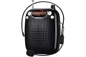 Amplificador de Voz portátil con micrófono SHIDU Sistema de PA Profesional Recargable de 10w Altavoz con micrófono con Cable Soporte Amplificador Voz para Profesores, guías turísticos,Yoga