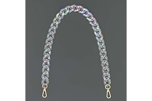 KMERCE Chaînes Sac à Main pour Femmes en Acrylique Brillant, Bandoulière Large pour Sac à Main, Sangle de Rechange pour Sac, chaîne pour téléphone, Largeur de 2cm (Longueur de 45 cm)