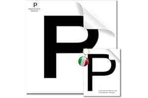 Autodomy P Principiante Set 2 Pezzi | P di Principiante per Auto | P per Principianti Patente | P Principiante Omologata | Lettera P Principiante | Adesivo P Principiante Anteriore + Posteriore